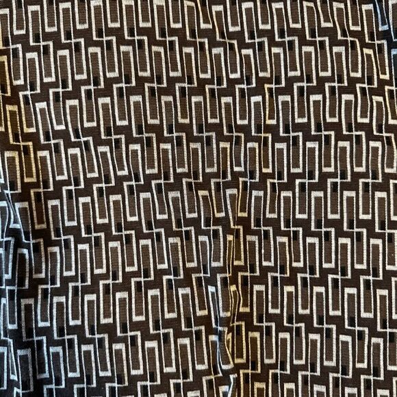 Zara Womens Brown Geometric Crew Neck Knitted Long Sleeve Crop Top Large - Picture 4 of 6